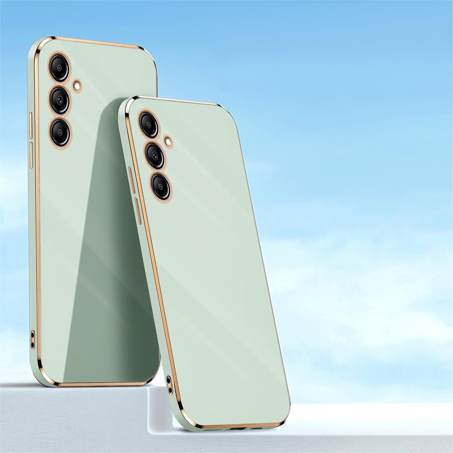 Funda para A14 0.18 oz, Galaxy A14 0.18 oz Funda para teléfono para mujer, galvanoplastia, de lujo, estética, moderna, bonita, con protección de TPU