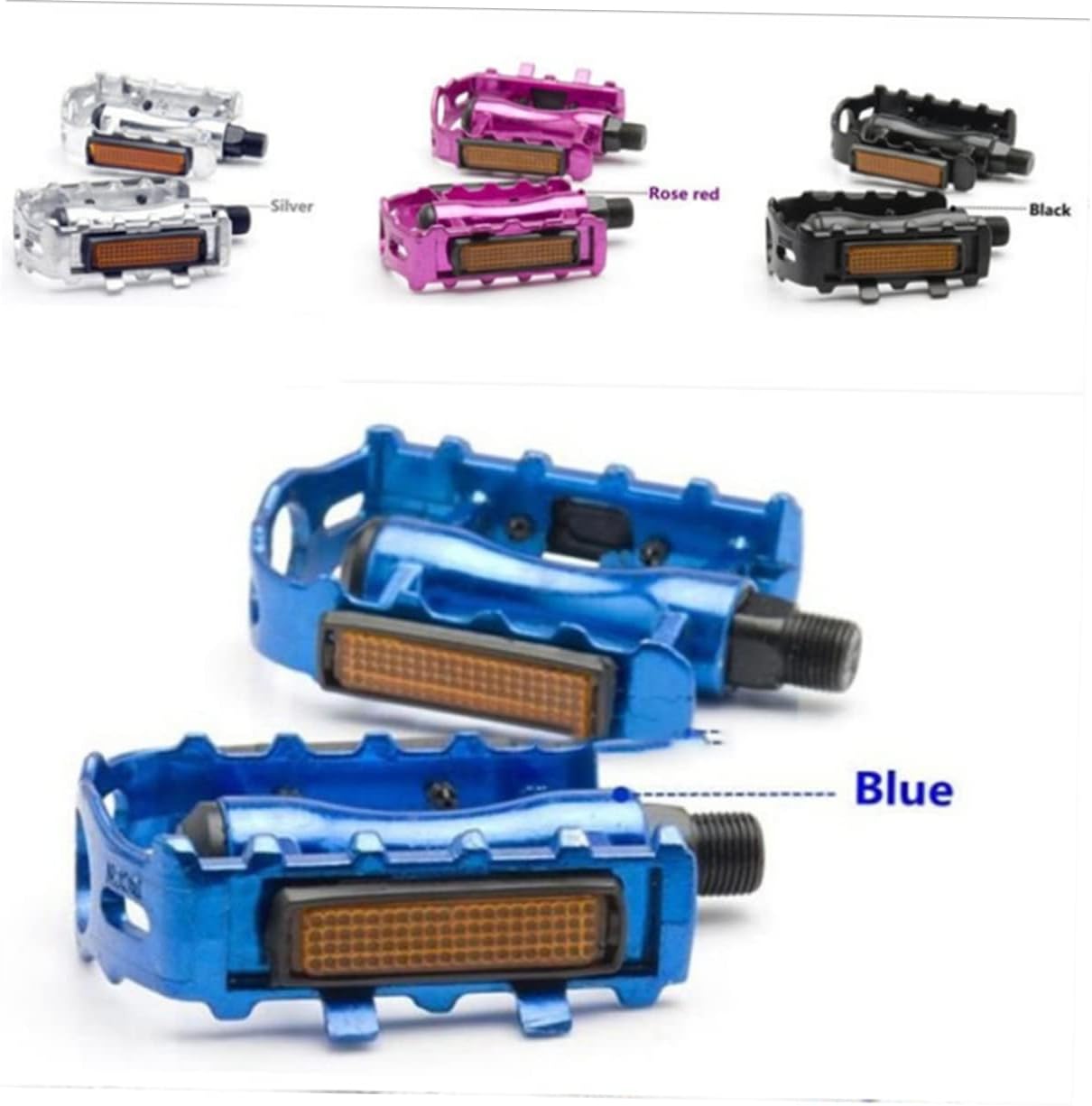 Kisangel 1 par de tacos negros MTB Pedales Bling Accesorios Ciclismo Pedales de Bicicleta de Montaña Pedal Reposapiés Pedal de Plataforma Pedal