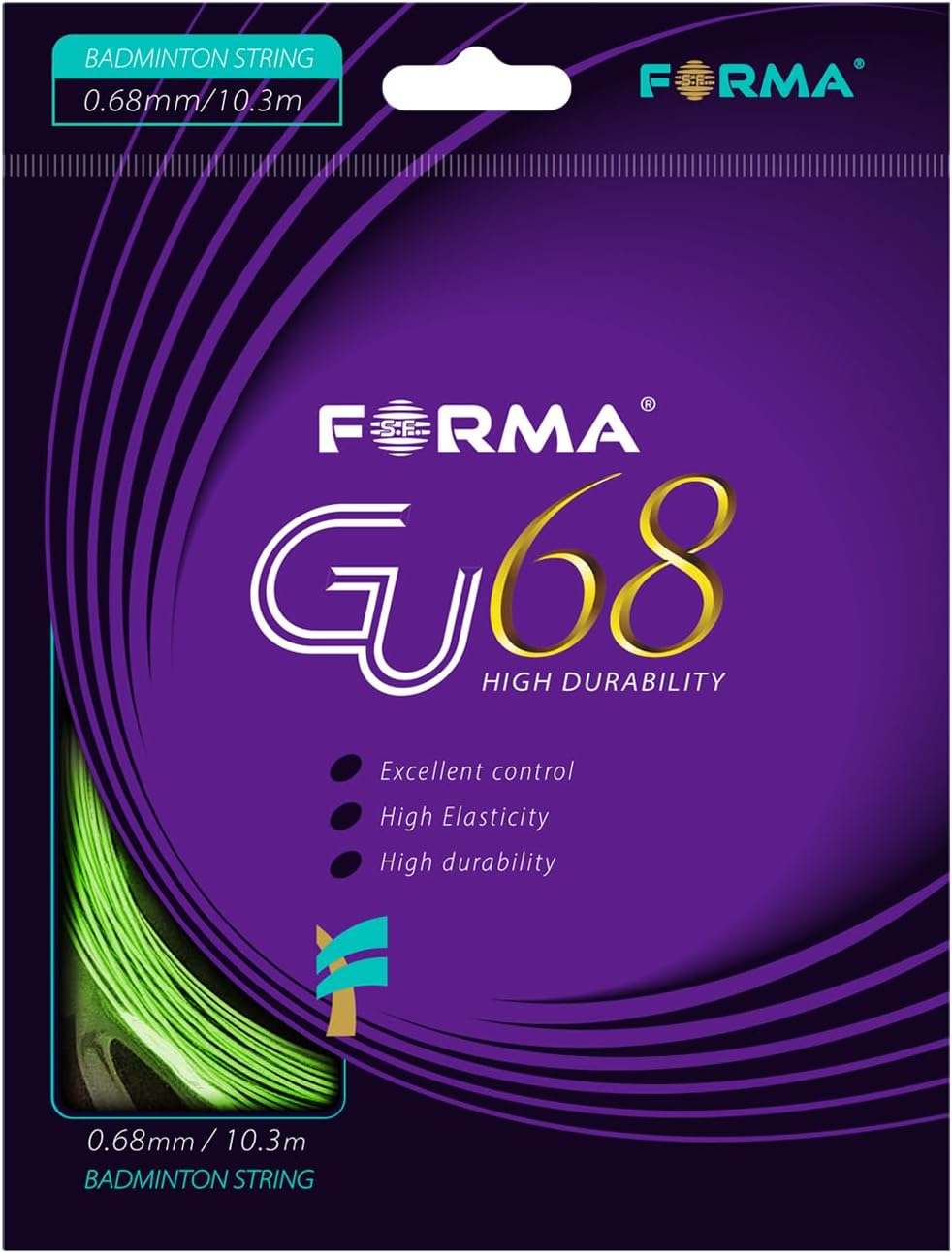 GU68 cuerda de bádminton 0.027 in 33.8 ft fuerte durabilidad buena elasticidad 4 colores amarillo blanco verde naranja