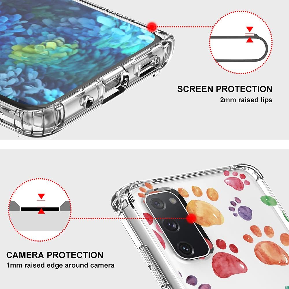 MOSNOVO Funda diseñada para Galaxy S20 FE, protección contra caídas de grado militar de 6.6 pies, funda transparente a prueba de golpes para Samsung
