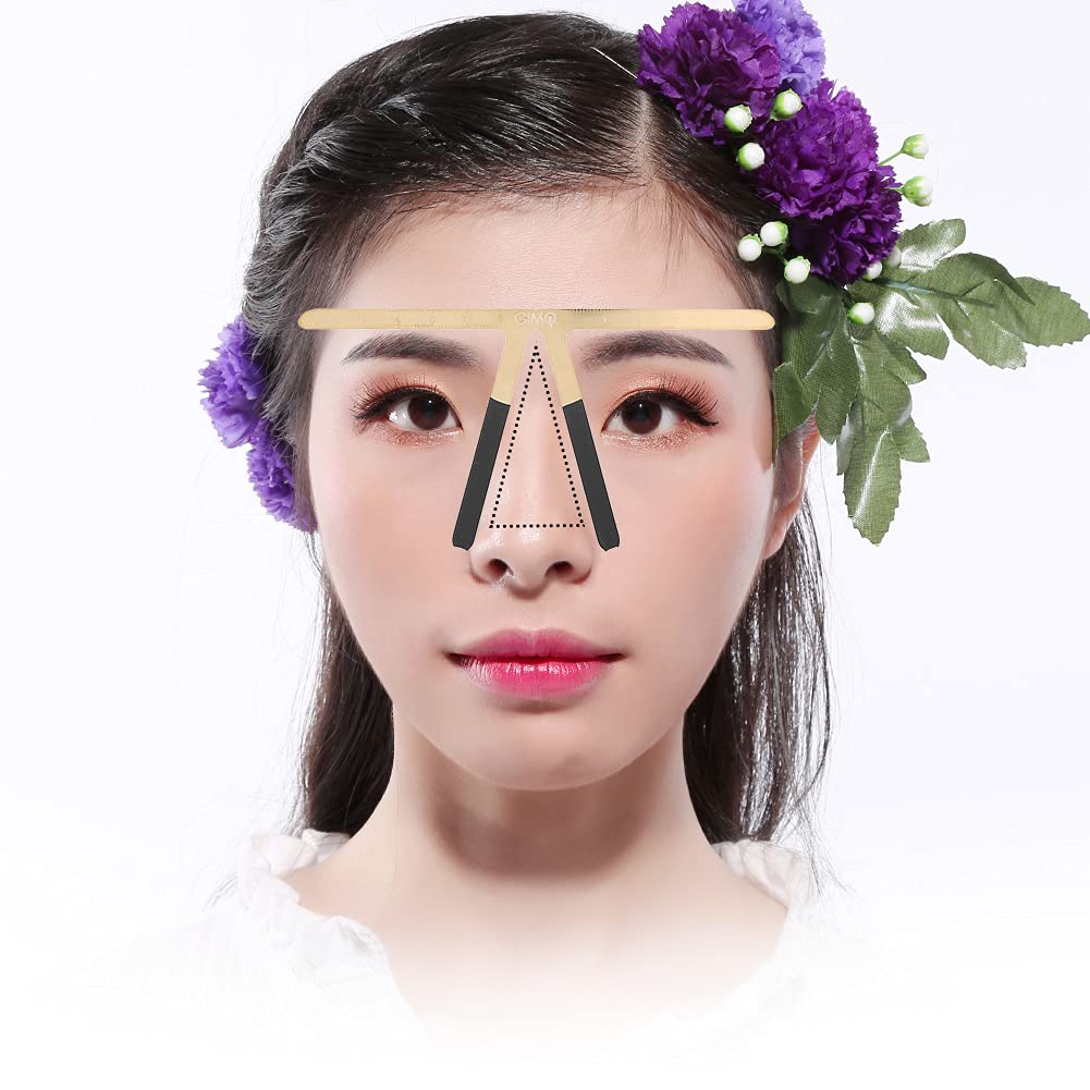 Regla de cejas de tatuaje de 4 colores, regla permanente de maquillaje de cejas, calibrador de relación dorada, herramienta de medida reutilizable