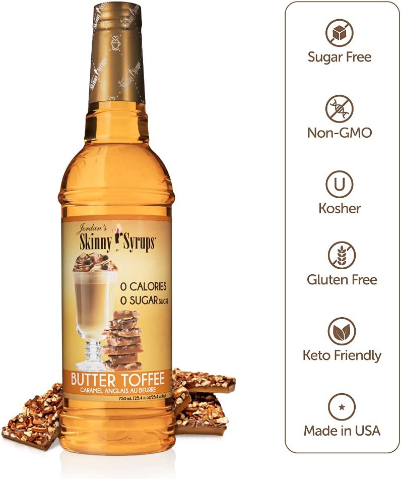 Toffee inglés – Jordan’s Skinny Syrups sin azúcar, 25.4 onzas líquidas