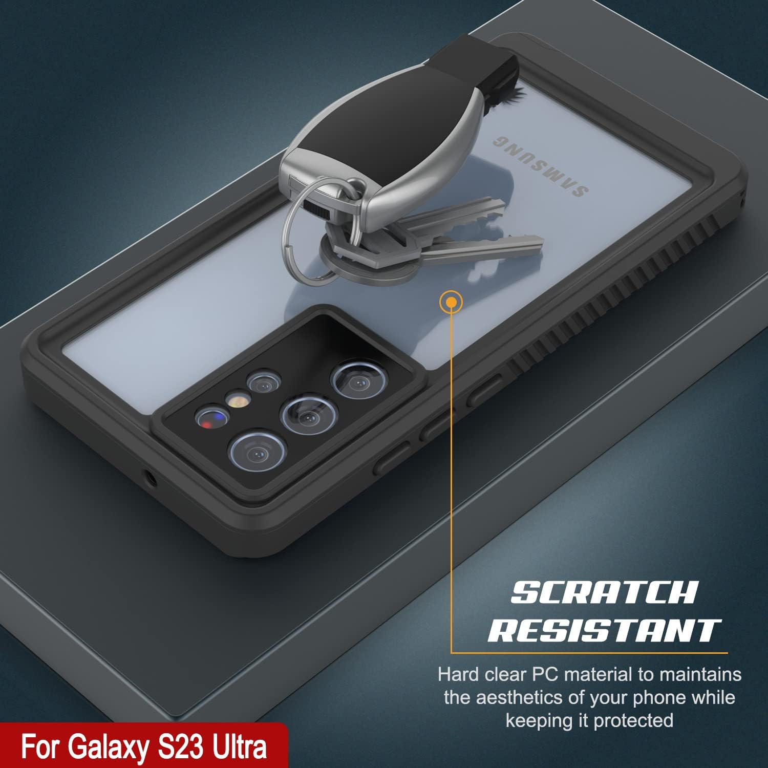 Punkcase Funda para Galaxy S23 Ultra impermeable Serie Extrema Ajuste delgado Certificado IP68 A prueba de golpes Resistente a la suciedad A prueba