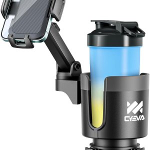 Soporte de teléfono para automóvil, expansor de portavasos 2 en 1 para automóvil con rotación de 360 soporte de teléfono celular de brazo largo para Soporte de teléfono para automóvil, expansor de portavasos 2 en 1 para automóvil con rotación de 360 soporte de teléfono celular de brazo largo para