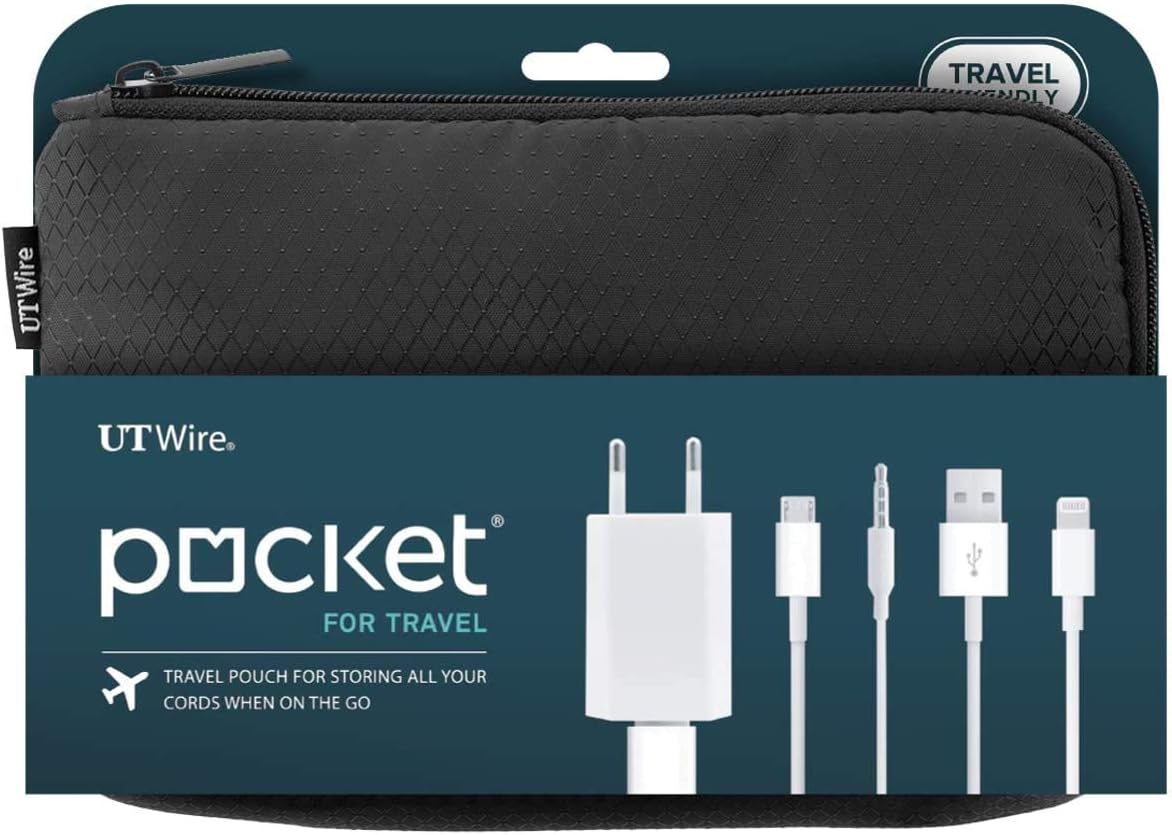 Travel Tech – Kit de funda y cargador para laptop, 1 paquete, color negro