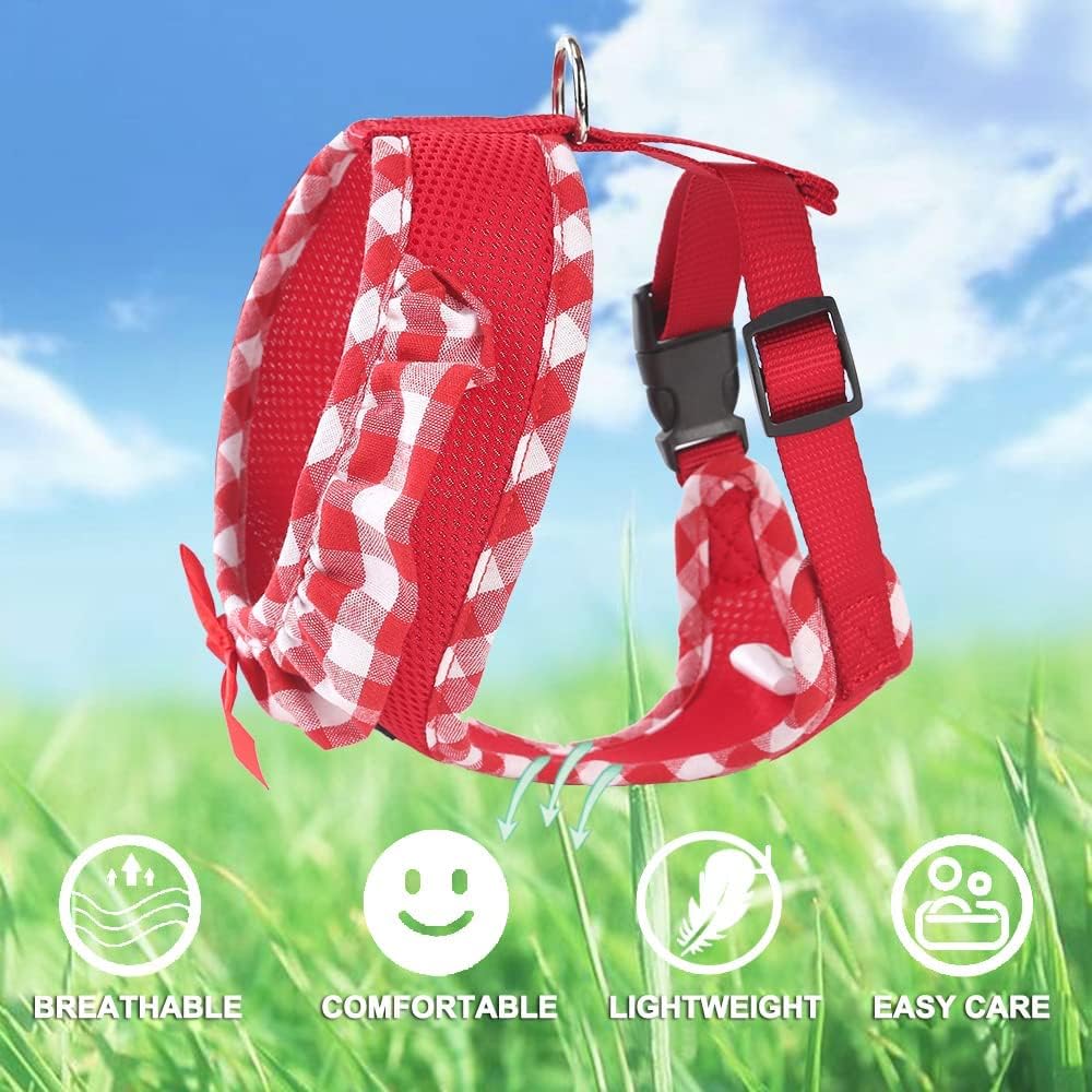 Arnés para perro de malla suave mejorado, súper transpirable y ligero, arnés para cachorros, perros al aire libre, arnés rojo para perro, talla XS