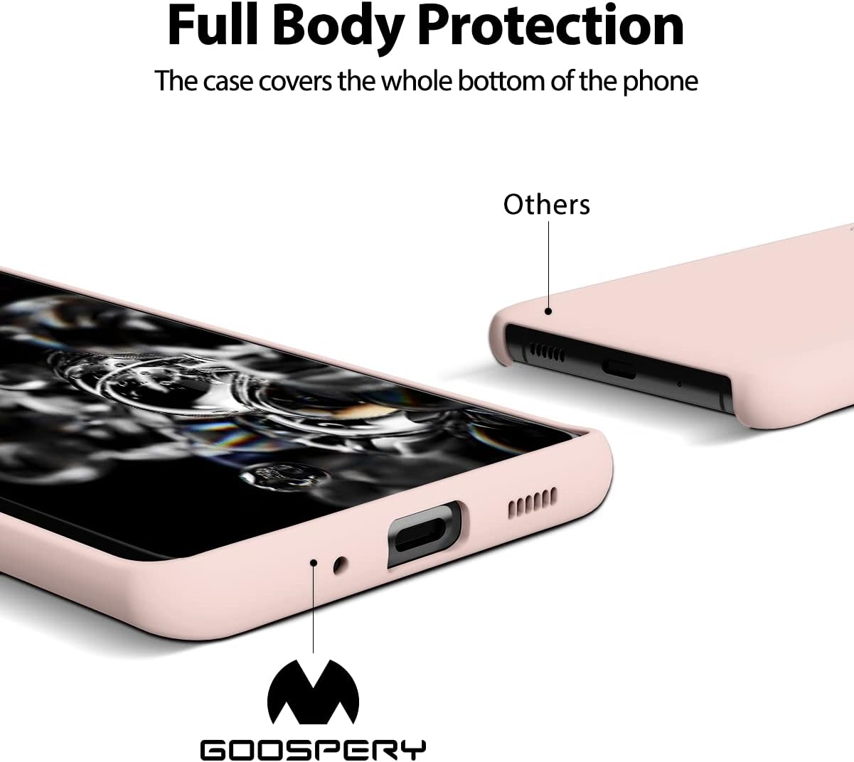GOOSPERY Funda de silicona líquida para Galaxy S20 Ultra (2020), suave al tacto, protección de cuerpo completo, a prueba de golpes, con forro de