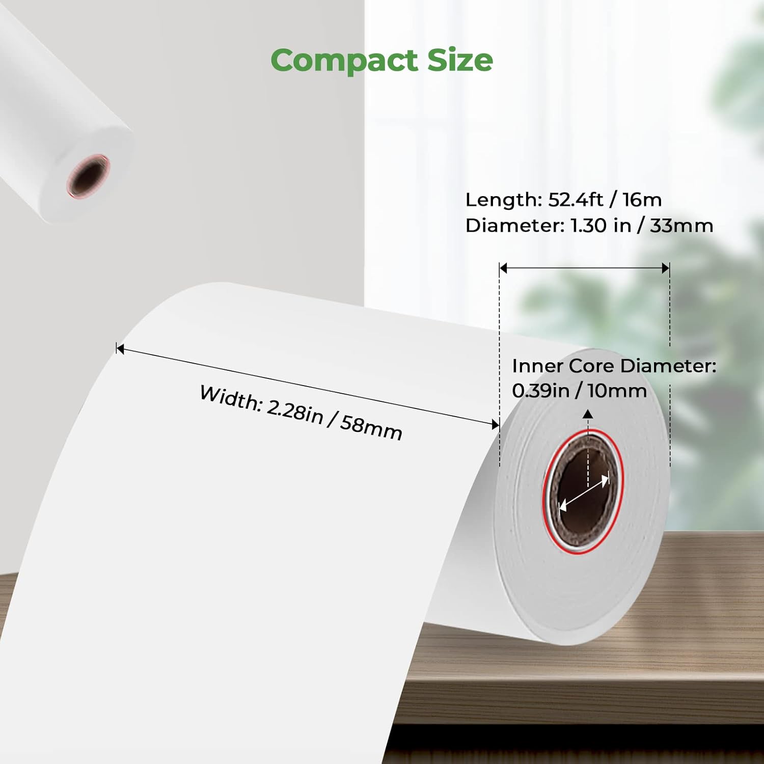 MUNBYN Mini impresora de recibos Bluetooth POS de 2.283 in, impresora térmica portátil inalámbrica de 2.28 pulgadas y papel térmico de 2 14 x 50