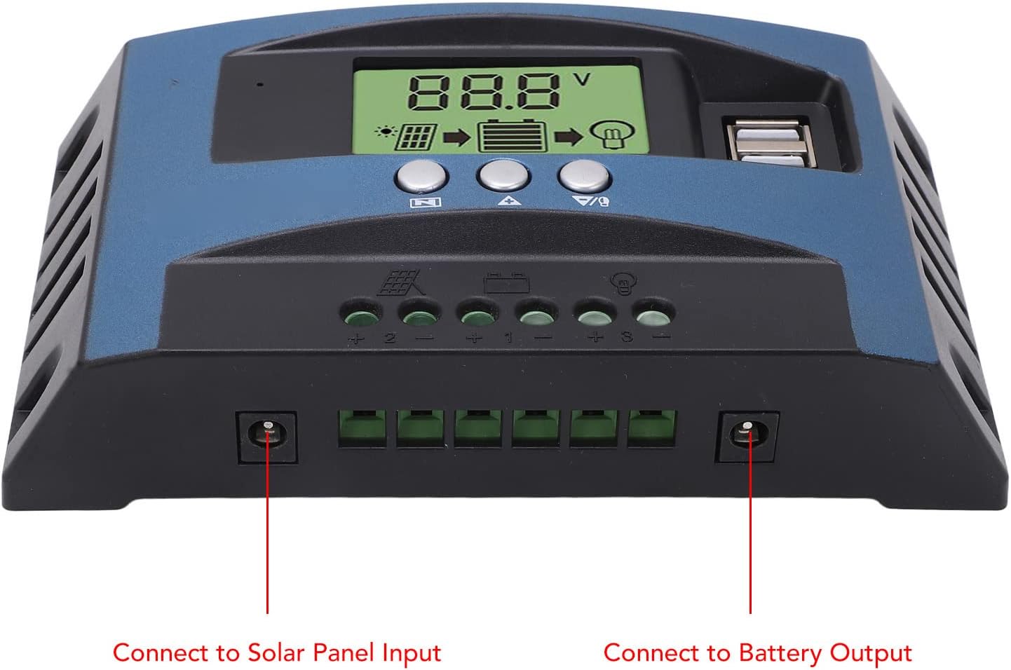 Controlador solar, controlador solar MPPT carga 12 V 24 V identificación inteligente pantalla LCD panel solar, controladores de energía (40 A)