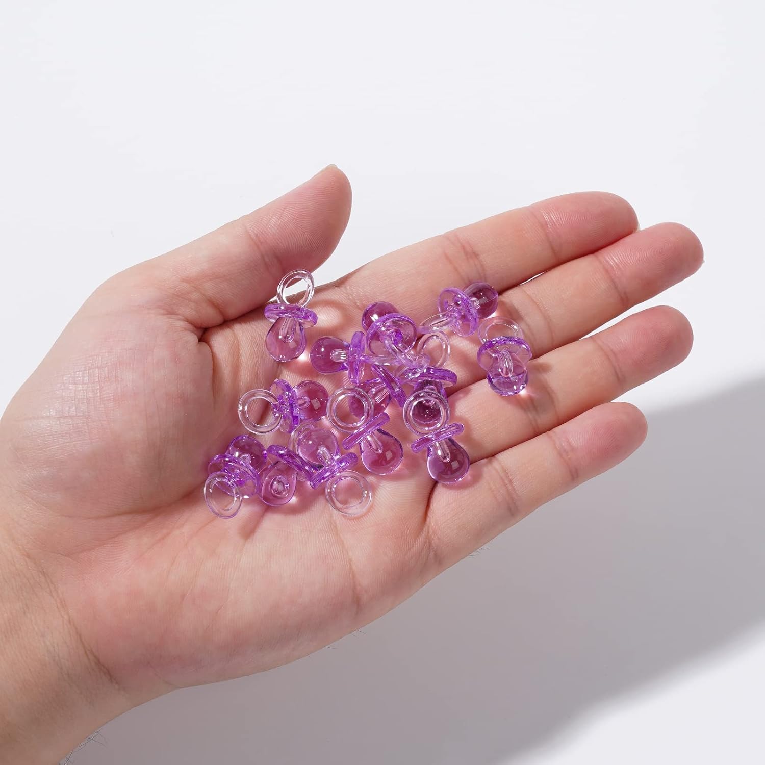150 mini chupones acrílicos para baby shower para niñas, chupones a granel de 0.86 pulgadas para revelación de género, recuerdos de fiesta,