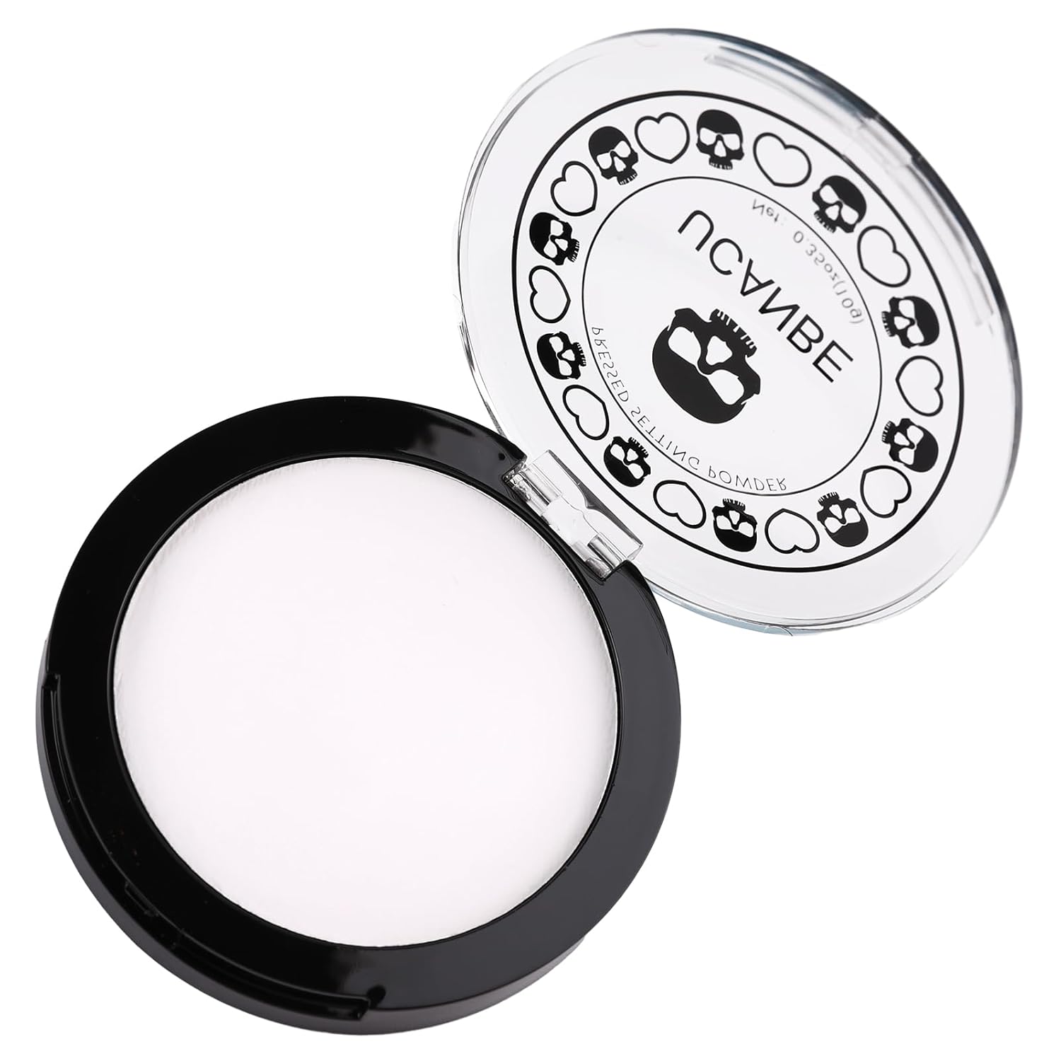 UCANBE Polvo fijador prensado blanco para efectos especiales y maquillaje de Halloween, polvo de acabado mate translúcido, polvo facial blanco para