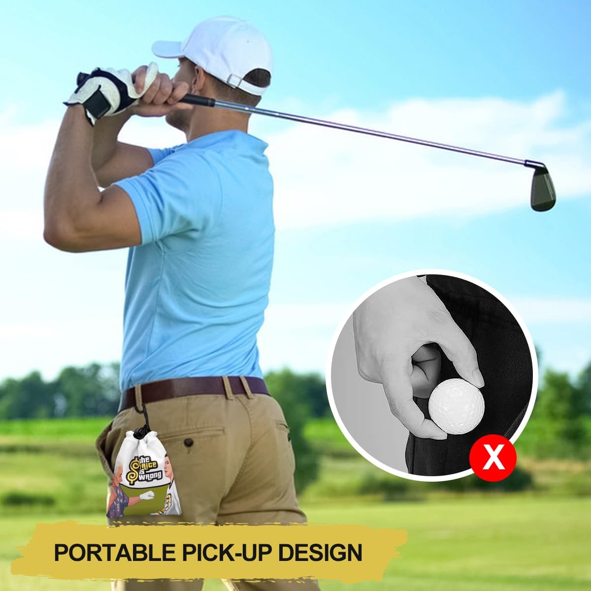 Bolsa de golf para objetos de valor, bolsa de cuero para camiseta de golf con cierre de cordón, bolsa portátil para pelotas de golf, accesorios de