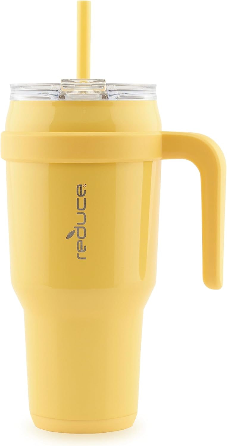 REDUCE Cold1 – Vaso de 40 onzas con asa, botella de agua de acero inoxidable aislada al vacío para el hogar, la oficina o el automóvil, taza