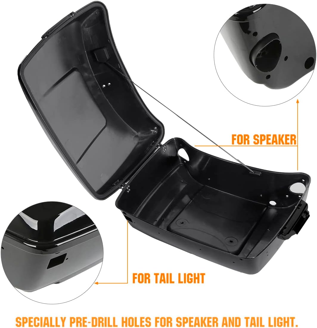 XFMT Portaequipaje de respaldo con luz LED de frenogirocola para Harley Touring Tour Pak 2014-2020