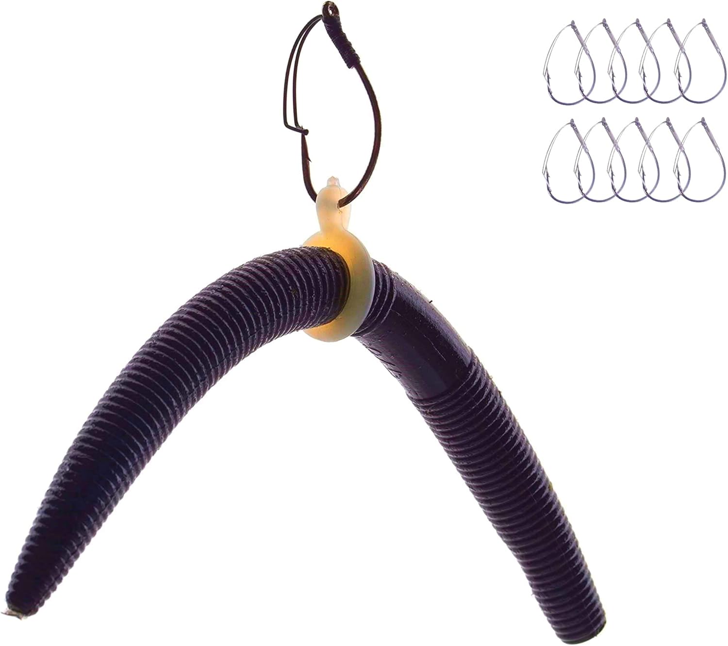 Sink-O-Ring Wacky Rig Kit de anillo tórico sin necesidad de herramientas, uso senko gusanos que brillan en la oscuridad, ganchos de pesca fáciles de