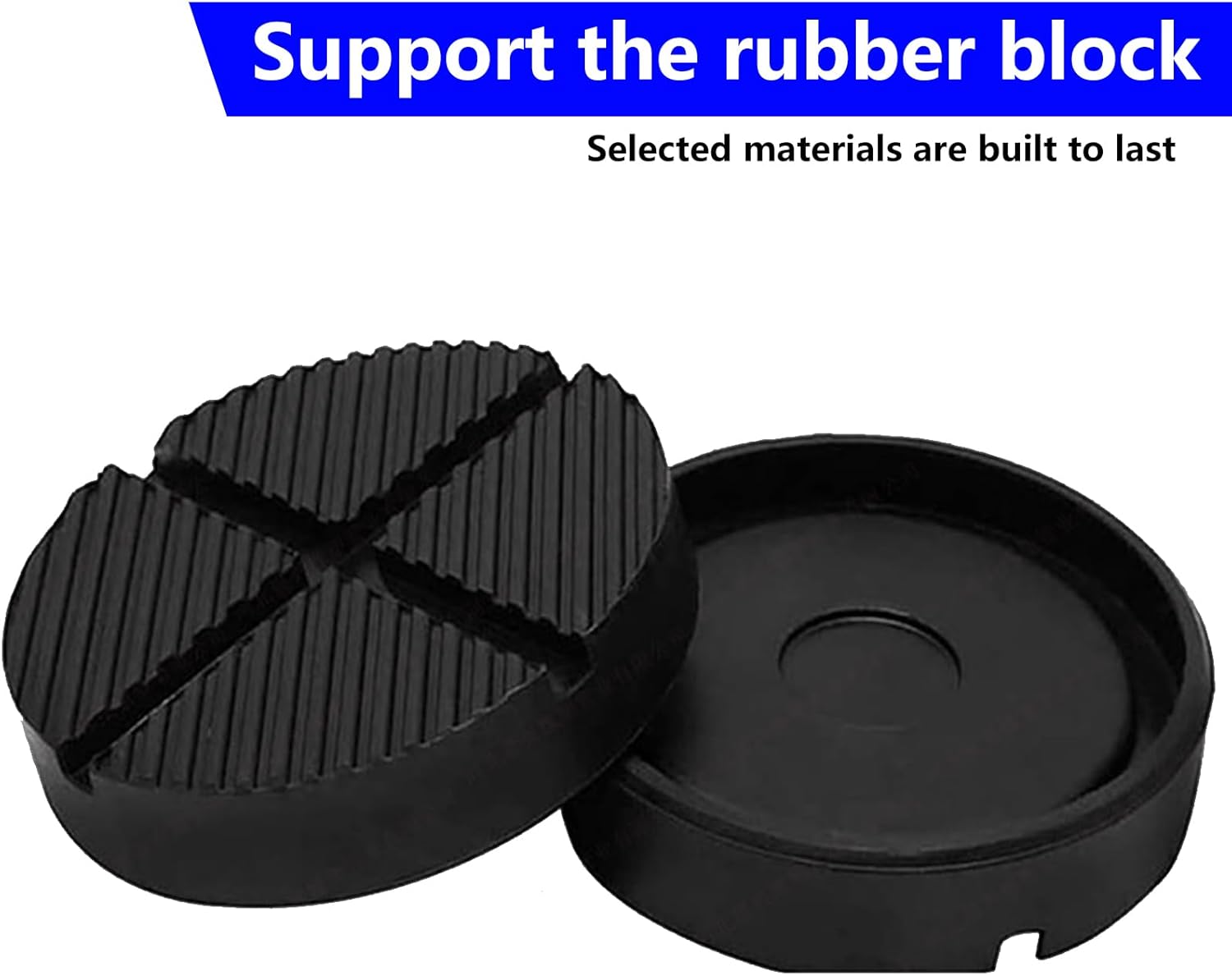 1 bloque de goma de soporte para gato de piso de automóvil, clip adaptador de almohadilla de disco ranurado en cruz, abrazadera de soldadura lateral