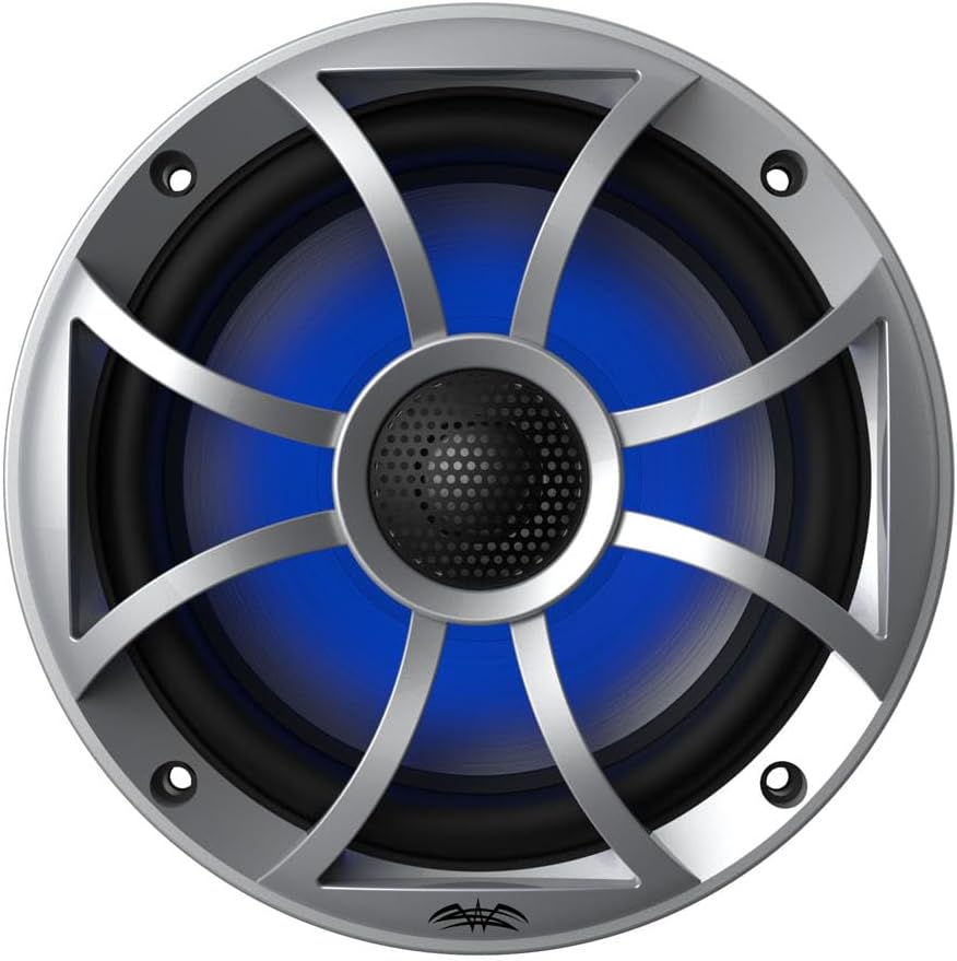 Wet Sounds WS-MC-20 Radio marina con 2 pares de sonidos húmedos Recon 6-S RGB LED 6.5 pulgadas 60 vatios RMS altavoces coaxiales con rejillas XS