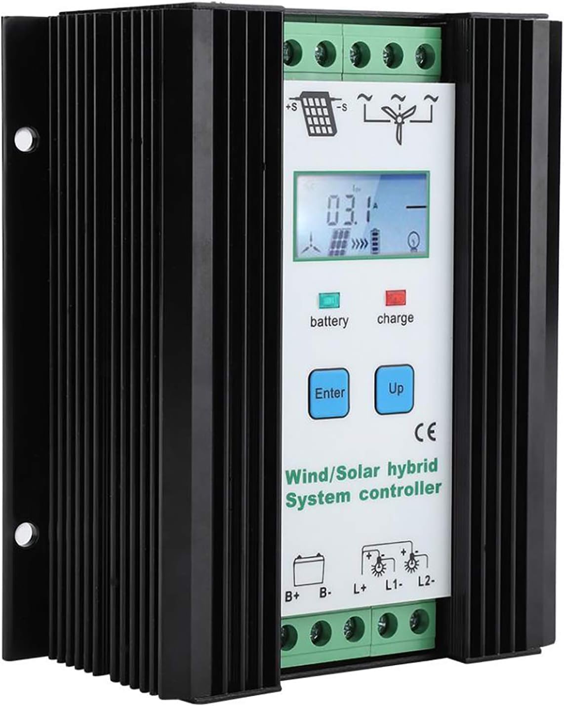 CHRISK Controlador híbrido solar eólico de 9000 W PWM eólico controlador híbrido de energía solar controlador digital inteligente regulador de carga