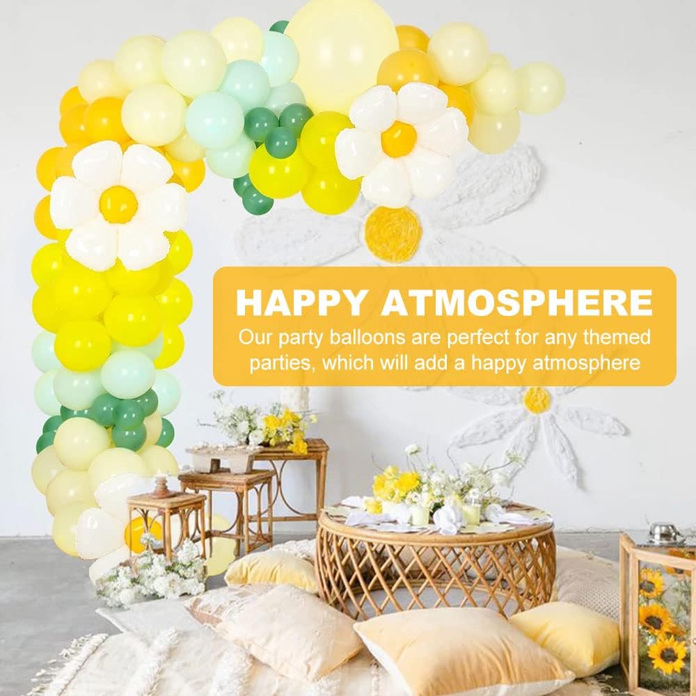 30 globos de margarita, Airsnigi de 20, 28, 43 pulgadas, enormes globos de flores blancas de papel de aluminio para decoraciones de cumpleaños de