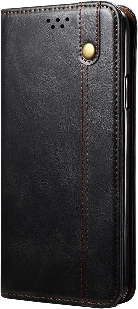 Suitable for xiaomi Poco X3 NFCX3 Pro Flip Phone Case Oil Wax Crazy Horse Pattern Magnetic Absorbent Phone Case Black