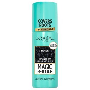 Spray corrector de raíces instantáneas, ideal para retocar el nuevo crecimiento de la raíz gris, retoque mágico, 1 negro, 2.5 fl oz Spray corrector de raíces instantáneas, ideal para retocar el nuevo crecimiento de la raíz gris, retoque mágico, 1 negro, 2.5 fl oz