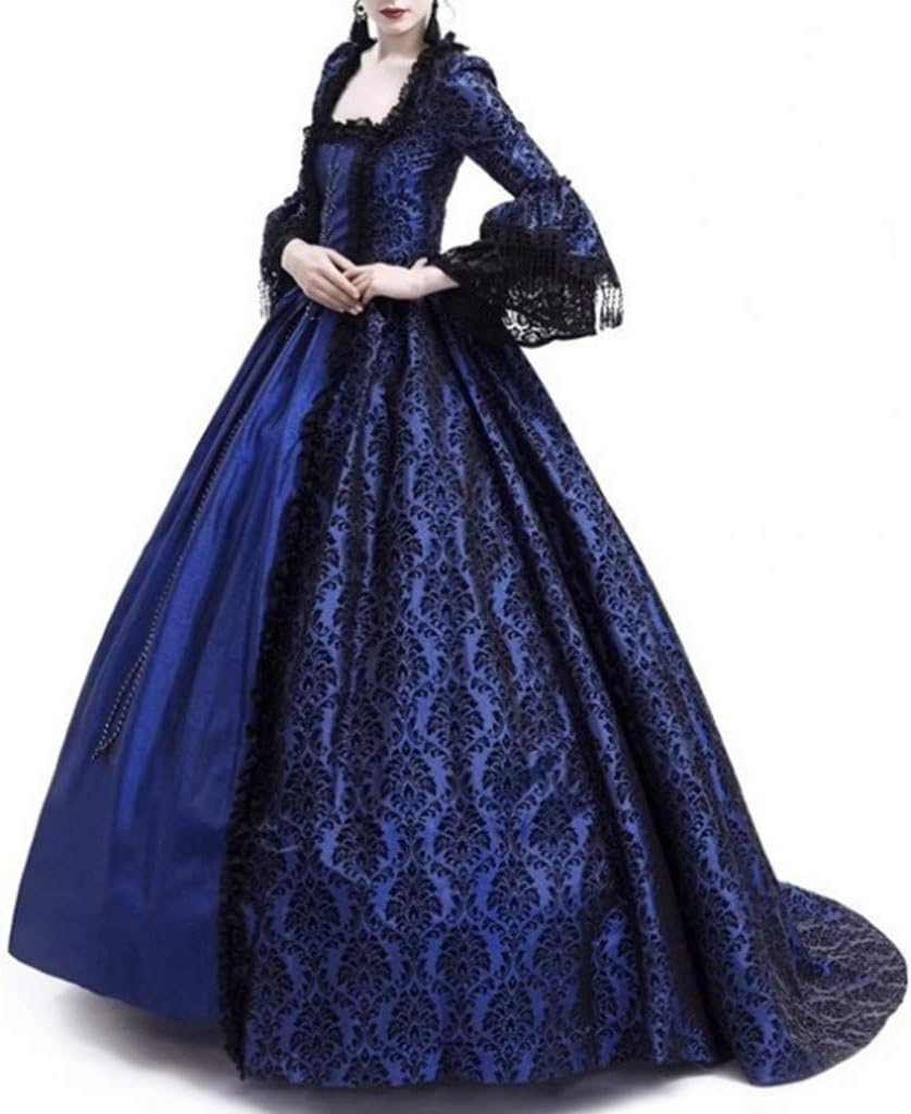 luwita Gothic Dress for Women Steampunk Witch Goth Costume Halloween Victorian Ball Gown Floor Length Irish Dress Corset