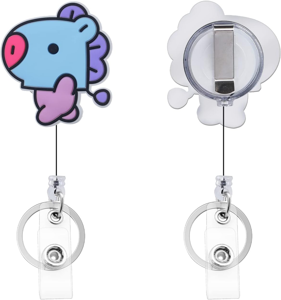 Bangtan Jimin JIN JK J-Hope V SUGA RM – Soporte para tarjetas de identificación para niños, clip retráctil con clip de cocodrilo para estudiantes,