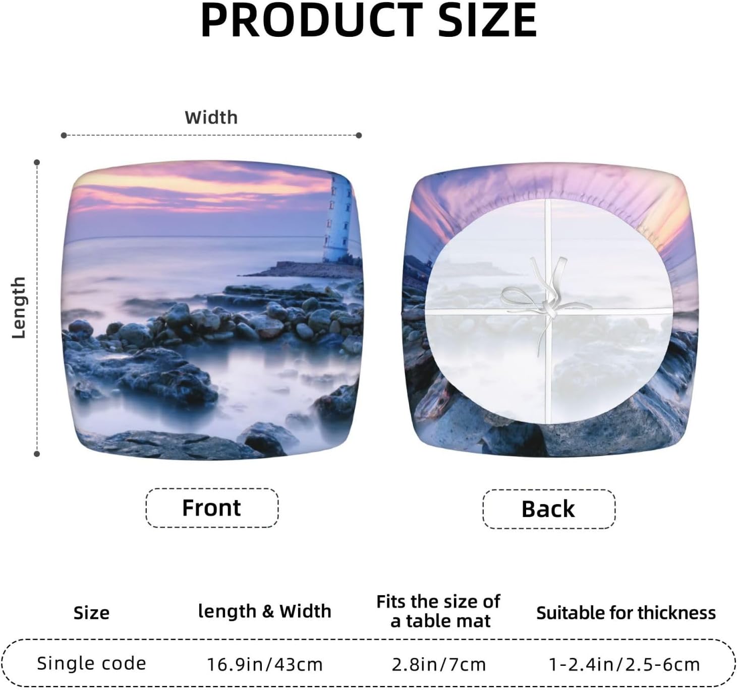Lighthouse Dining Chair Cushion Covers Removable Washable Forros para sillas de comedor Reusable Kitchen Chair Covers for Dining Room Set of 2