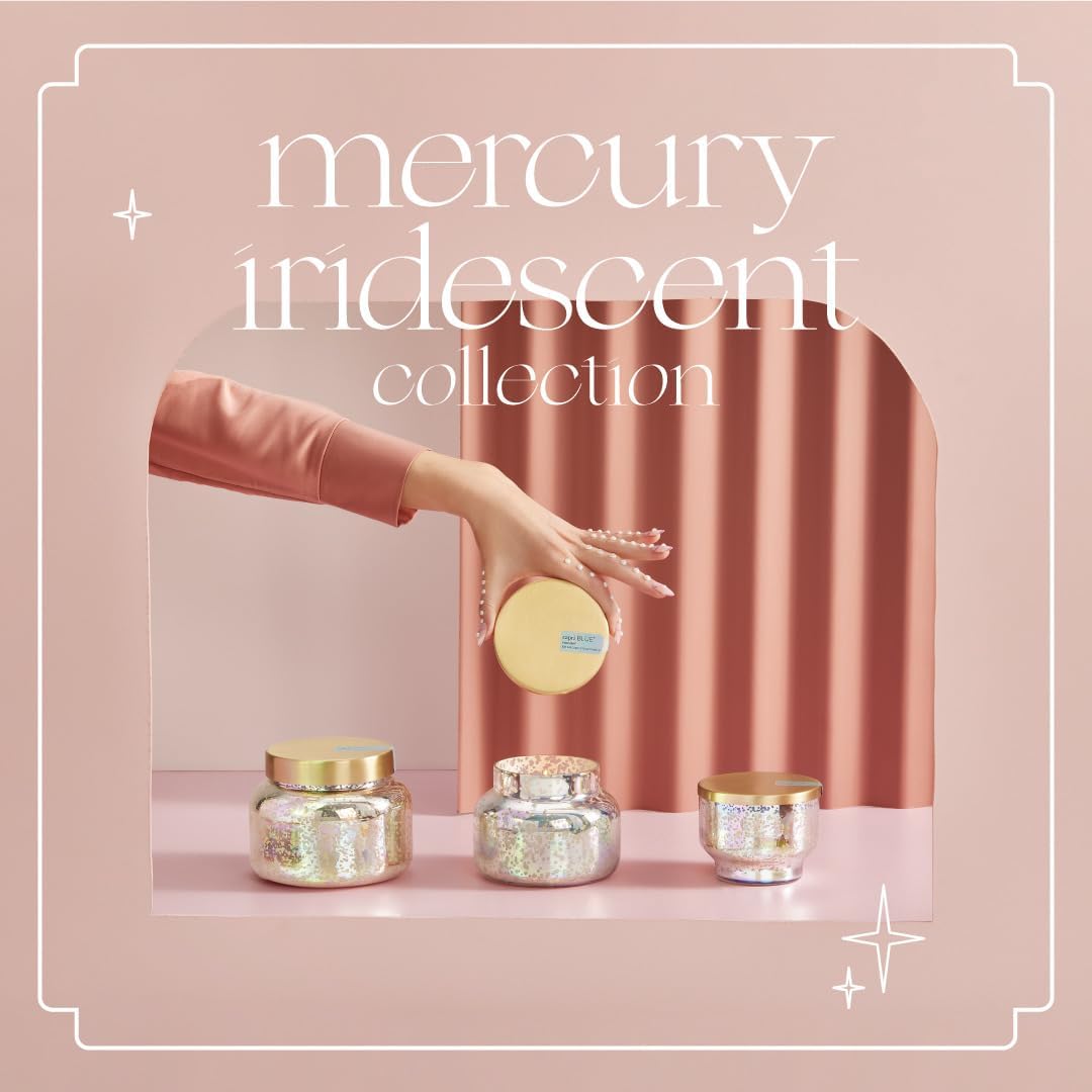 Capri Blue Mercury – Vela en tarro iridiscente de 19 onzas, vainilla habana