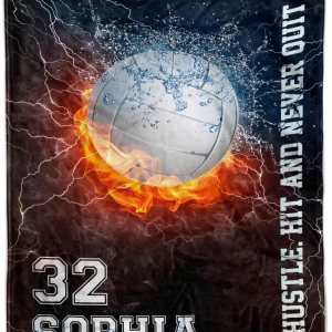 TEEMAN Mantas de voleibol personalizadas, regalos para Navidad 2023, manta deportiva de voleibol de agua fría y fuego con nombre y número, regalos TEEMAN Mantas de voleibol personalizadas, regalos para Navidad 2023, manta deportiva de voleibol de agua fría y fuego con nombre y número, regalos