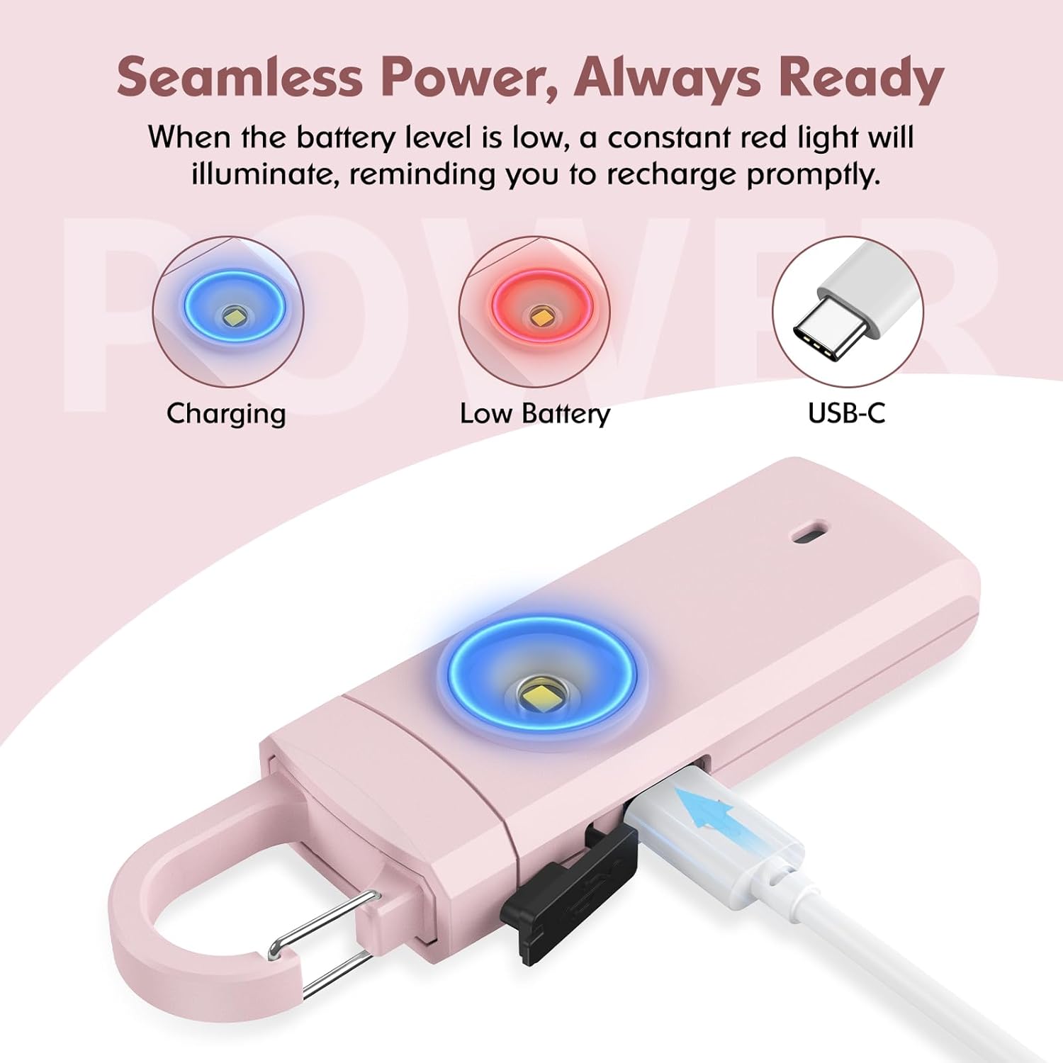 Alarma personal recargable para mujeres, regalos de cumpleaños de Navidad para mujeres, hijas, estudiantes universitarios, adolescentes, ancianos,