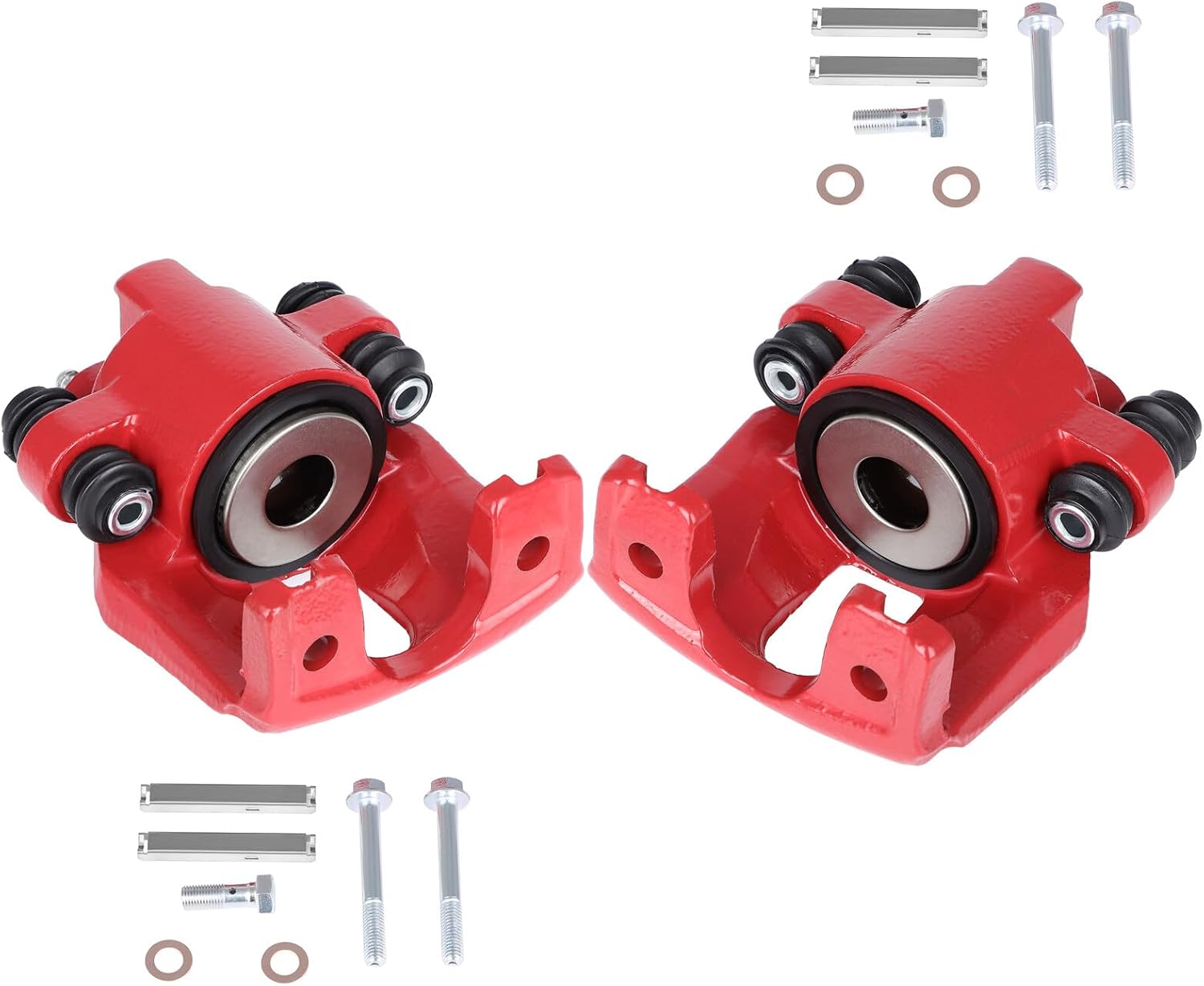 SCITOO Pinzas de freno traseras izquierdas+derecha sin soporte 18-4678 18-4679 rojo compatible para Ford 1997-2004 para Lincoln 1998-2011