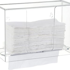 Dispensador de toallas de papel para montaje en pared, dispensador de toallas de papel multipliegue transparente con tapa, adecuado para toallas de Dispensador de toallas de papel para montaje en pared, dispensador de toallas de papel multipliegue transparente con tapa, adecuado para toallas de