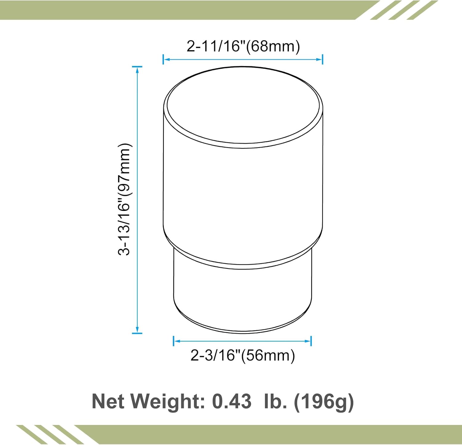 Vaso de vidrio, vaso de enjuague de baño esmerilado, vaso de repuesto para soporte de cepillo de dientes Aomasi