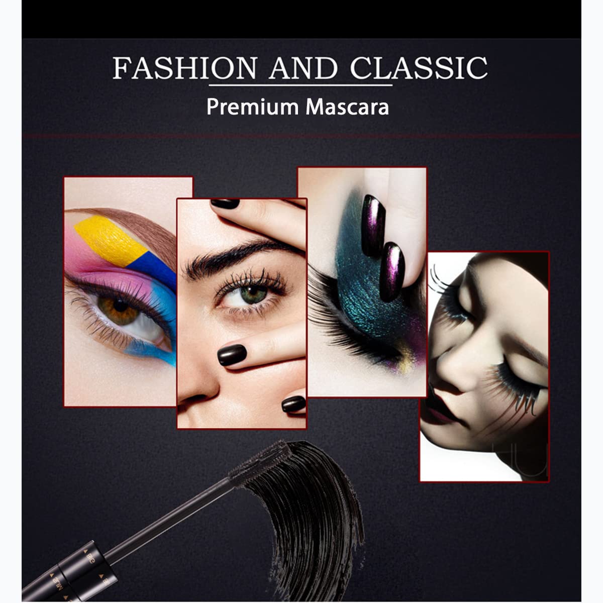 Juego de rímel de 6 colores, impermeable, natural y de larga duración, fibra de color arcoíris, encantador regalo de maquillaje para mujeres y niñas