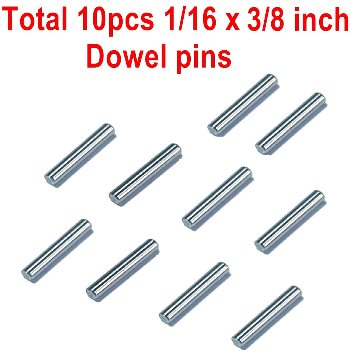 ZDingTech 10 pines de clavija de 116 x 38, pasadores de metal de 116 pulgadas x 38 pulgadas, clavijas de estante de 116 pulgadas, rodamientos de