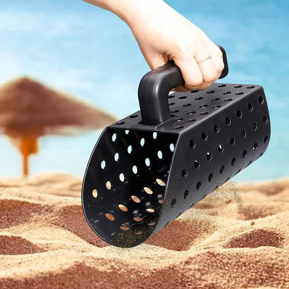 Cuchara de detección con asa, pala de arena de playa, juego de 2 cucharas de arena con pala, herramienta de mano profesional para tesoros submarinos