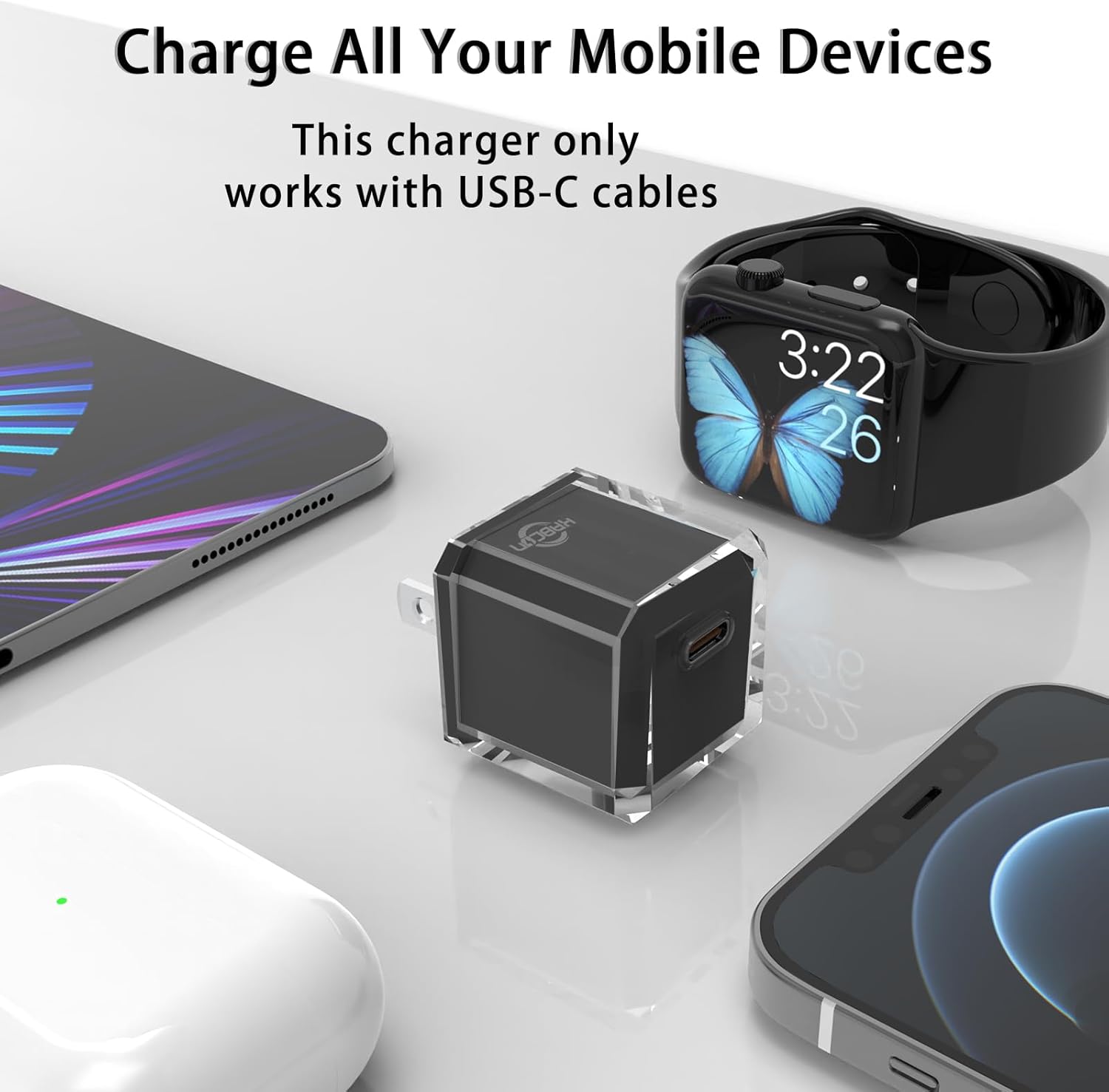 Bloque de cargador USB C de 20 W PD 3.0 Compat compacto de carga rápida con iPhone 1515 Plus15 Pro15 Pro Max1414 Pro14 Pro Max1313 Mini13 Pro13 Pro