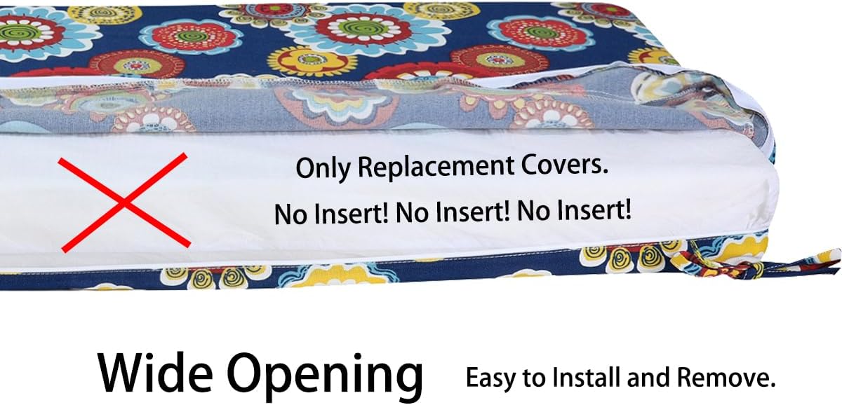 Funda de cojín para banco de patio, 45 x 18 x 3 pulgadas, resistente al agua, protección UV, muebles de exterior, funda de cojín de repuesto con