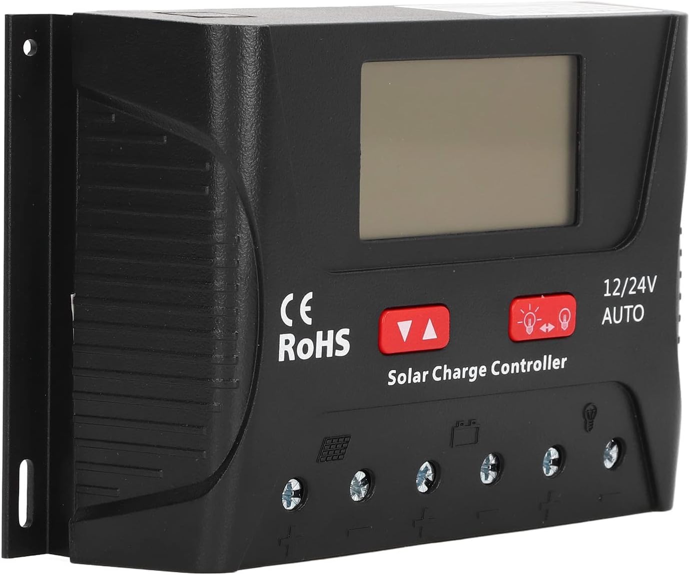 Controlador solar, Controlador solar, 40A Controlador de cargador solar PWM de 3 etapas, Panel solar 12V24V, Controladores de energía renovable