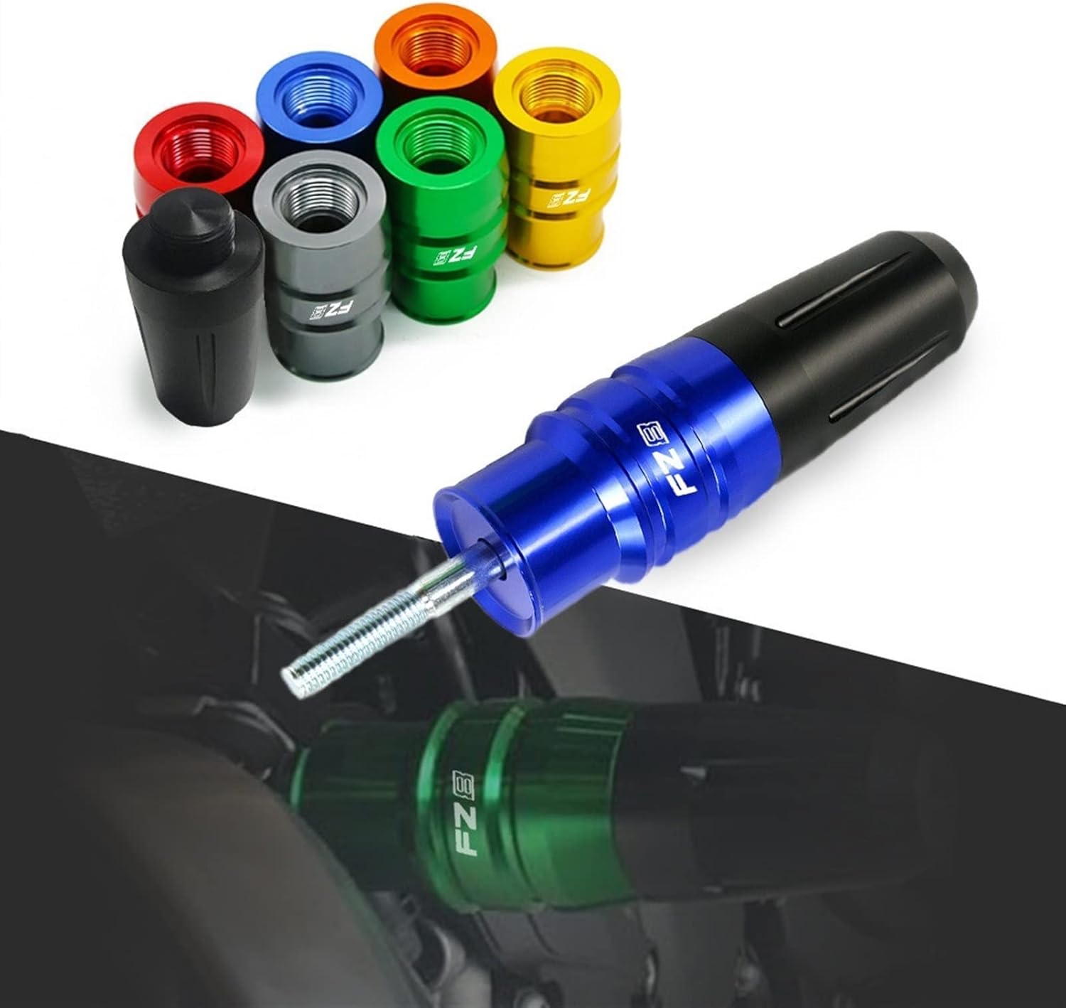 Para Yamaha FZ8 FZ8N FZ 8 Accesorios de motocicleta Deslizadores de Escape Protectores de Marco Protector de Marco (Color Gris, Tamaño 0.394 in)