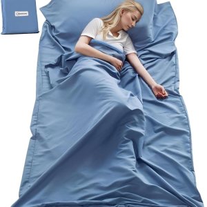 KOMUSMO – Forro para saco de dormir con cremallera, saco de dormir ligero de viaje, portátil, compacto, para campamento, longitud completa y 4 KOMUSMO – Forro para saco de dormir con cremallera, saco de dormir ligero de viaje, portátil, compacto, para campamento, longitud completa y 4