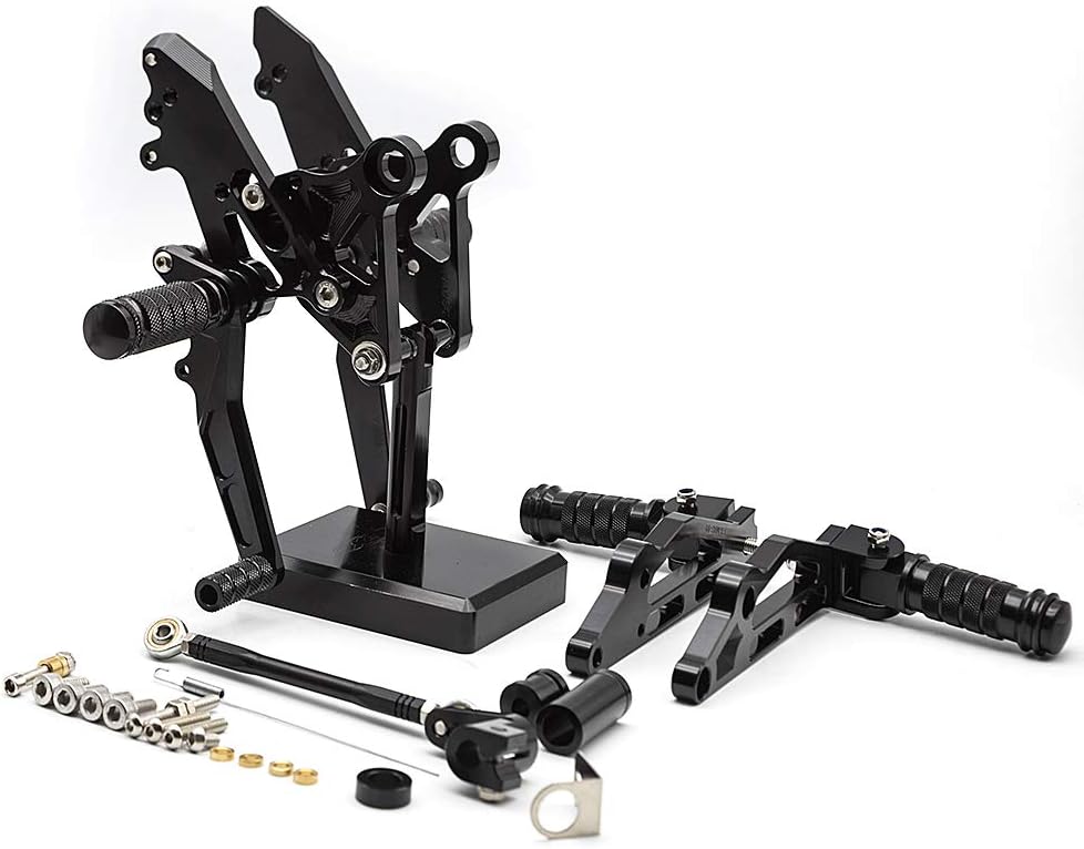 FXCNC CNC Grom Billet – Juego de clavijas traseras para motocicleta, reposapiés totalmente ajustables, compatible con GROM MSX125 2012 2013 2014