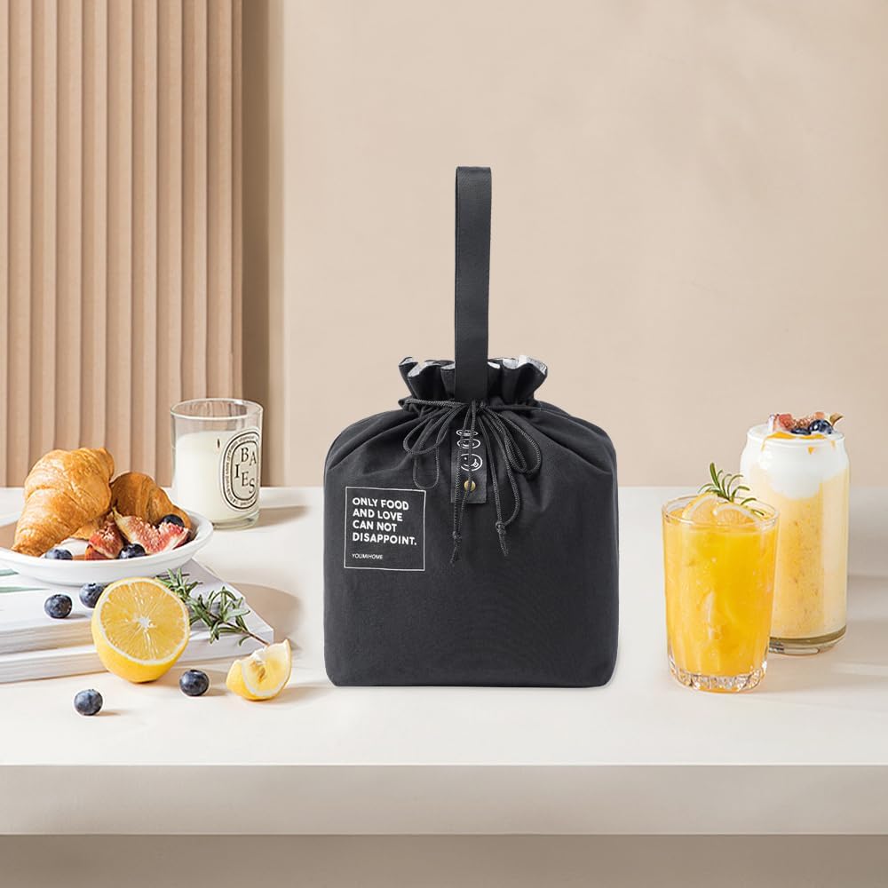 Bolsa de almuerzo reutilizable, bolsa aislada, kit de comida aislado con correas simples para adultos, mujeres y hombres, trabajo, picnic o viajes