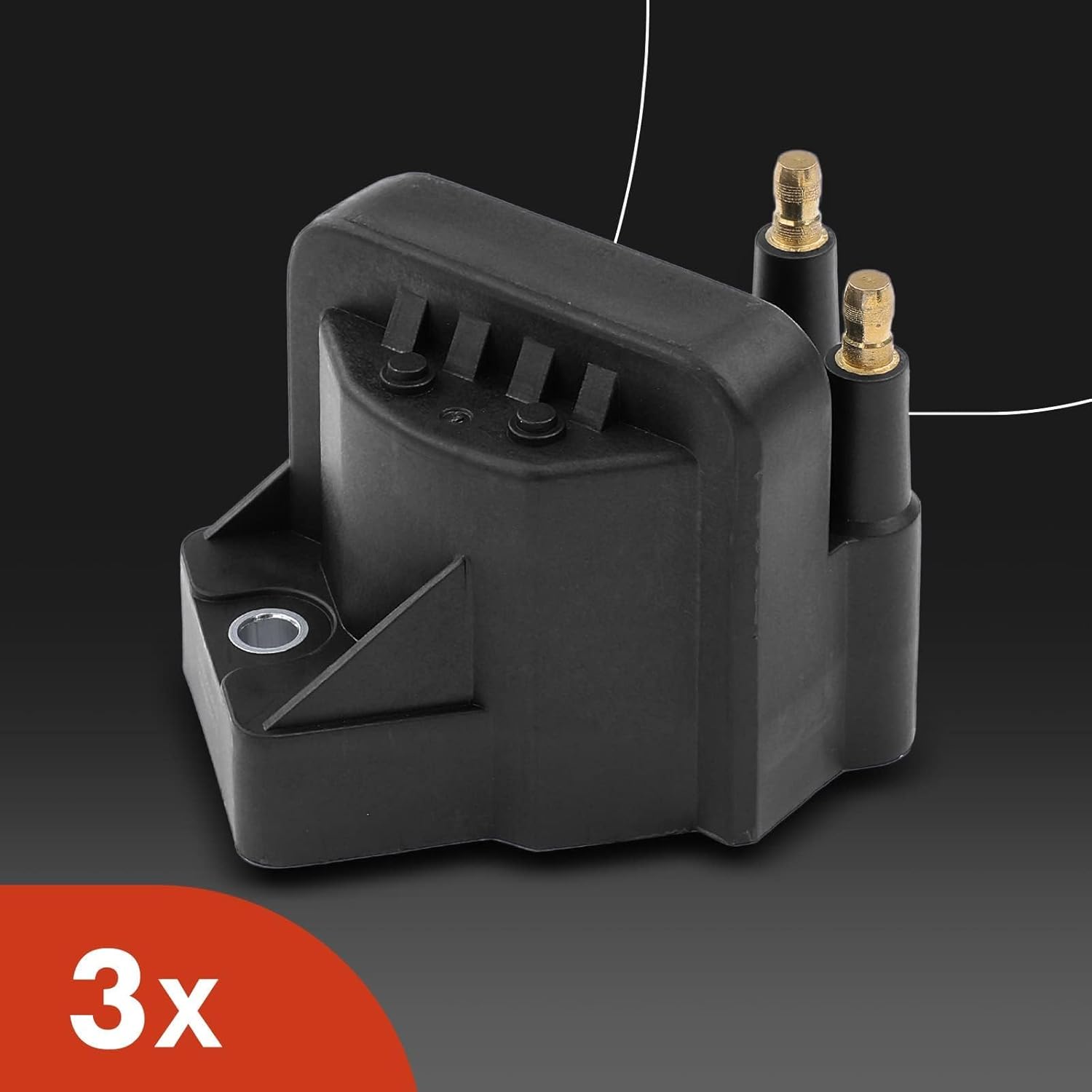 A-Premium Paquete de 3 bobinas de encendido (negro) y 6 bujías de iridio compatibles con Chevrolet Malibu Impala Venture Buick LaCrosse Cadillac