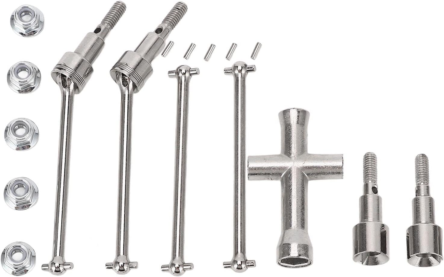 VGEBY Eje de transmisión de coche RC, acero de alta resistencia RC coche delantero trasero Dogbones eje de transmisión para SCY 116 16103 16201