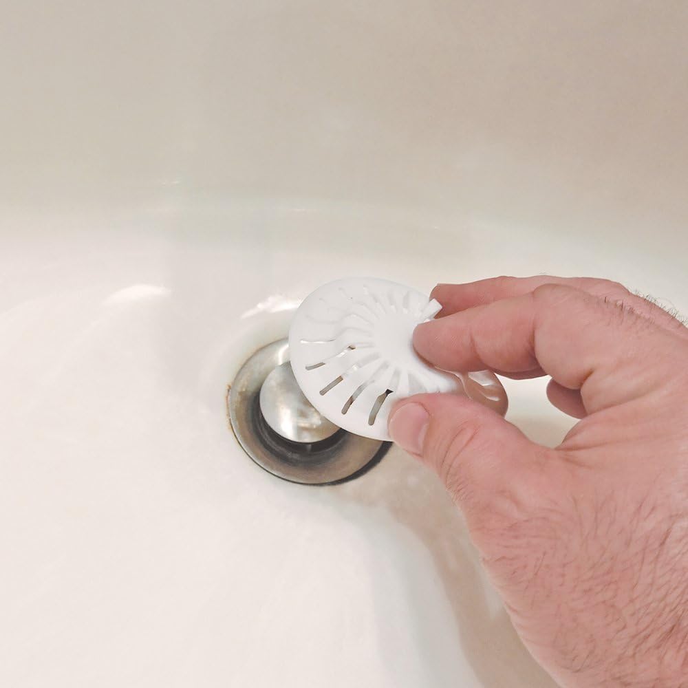 DANCO Colador universal para lavabo de baño con ventosa y trampa  Para tapones emergentes  Blanco  Paquete de 2 (10769)
