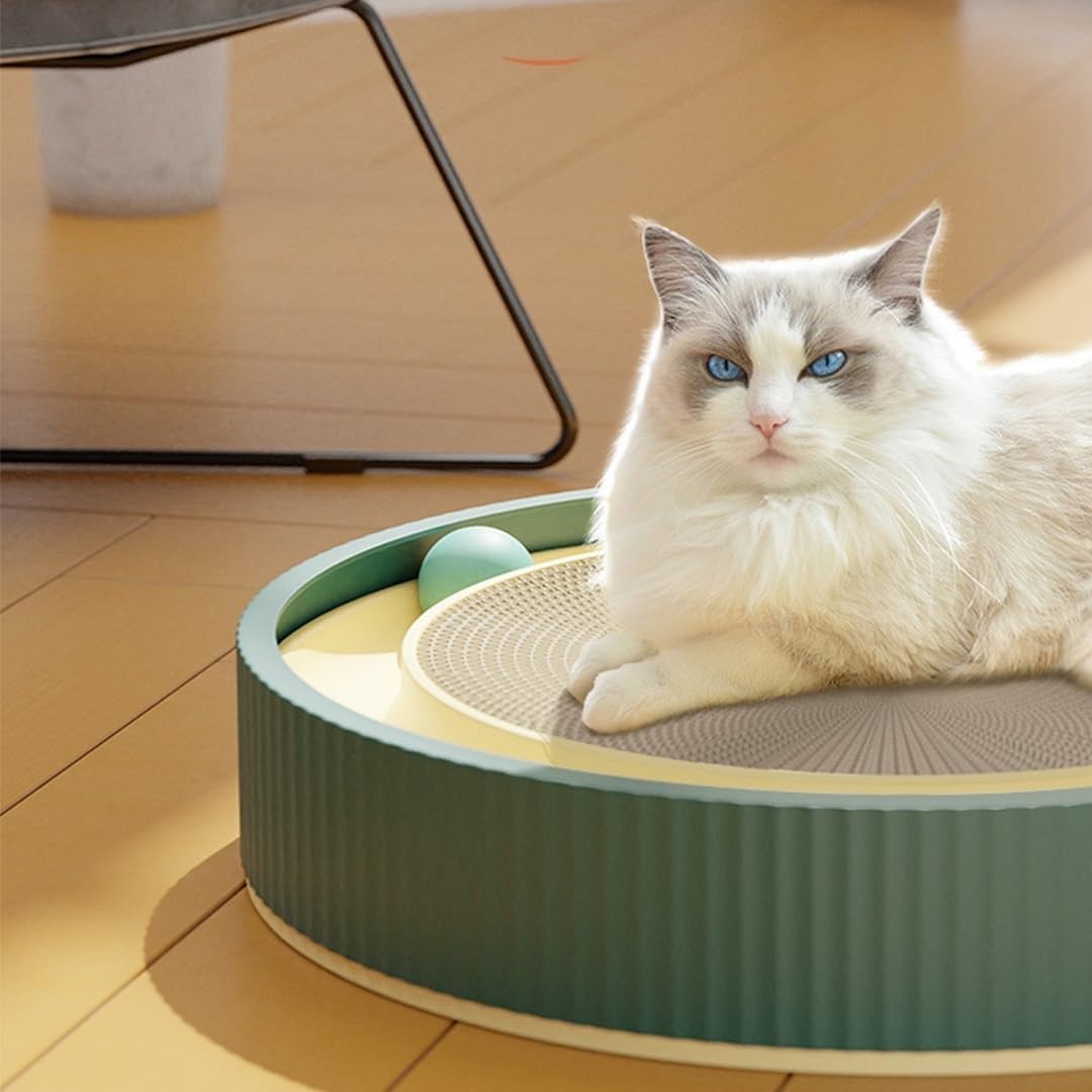 Lexweezwudi Pelota de pista de juguete para gatos e interior interactiva para mascotas, juguetes rascadores de arañazos, almohadilla para rascar
