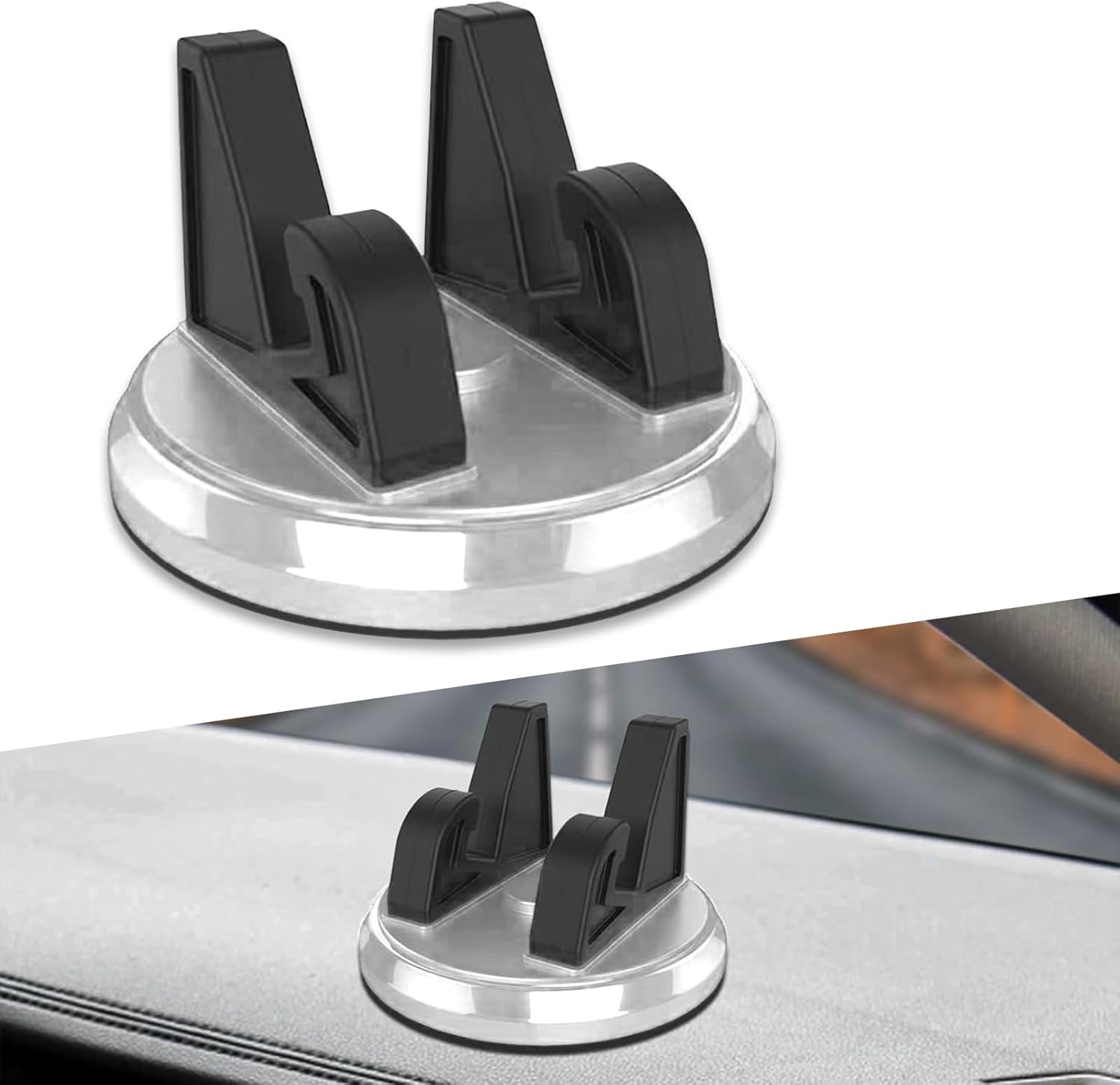 1 soporte para teléfono móvil para tablero de automóvil, giratorio de 360, triangular, estable, antideslizante, base de navegación, accesorios de