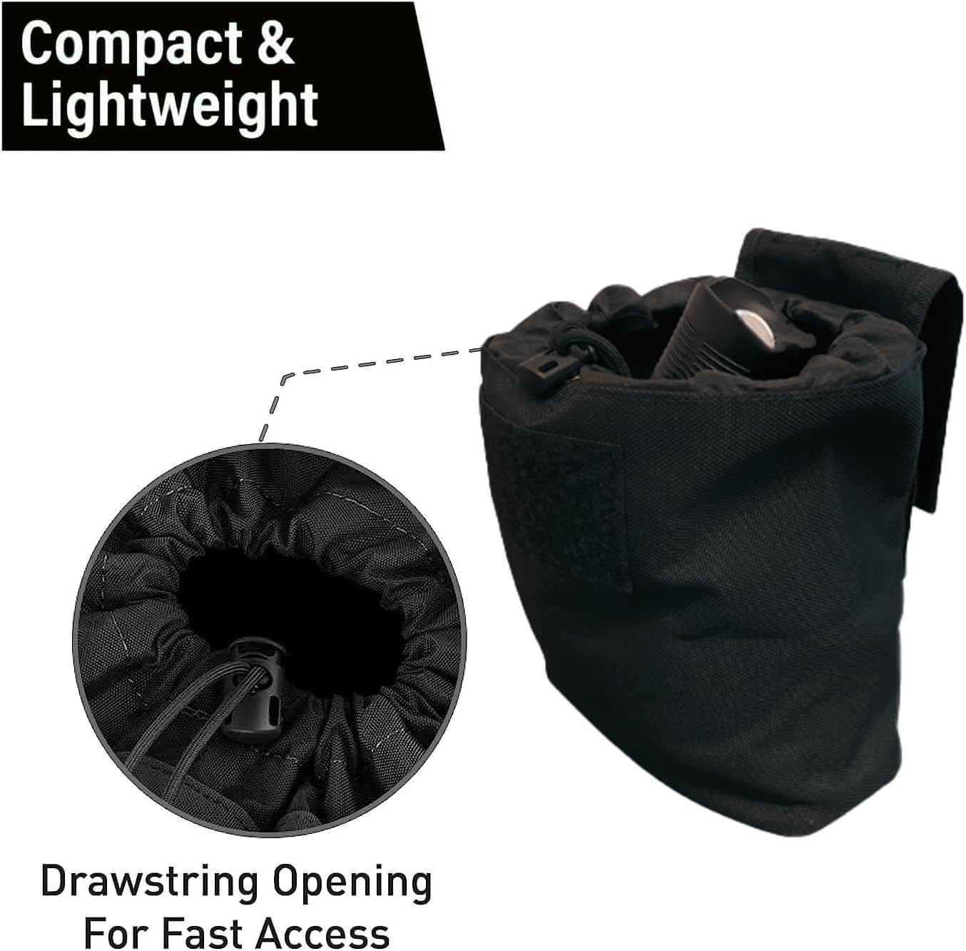 Molle – Bolsa de basura táctica enrollable con cordón, ligera, duradera, plegable, para caza, bolsa para revistas de munición